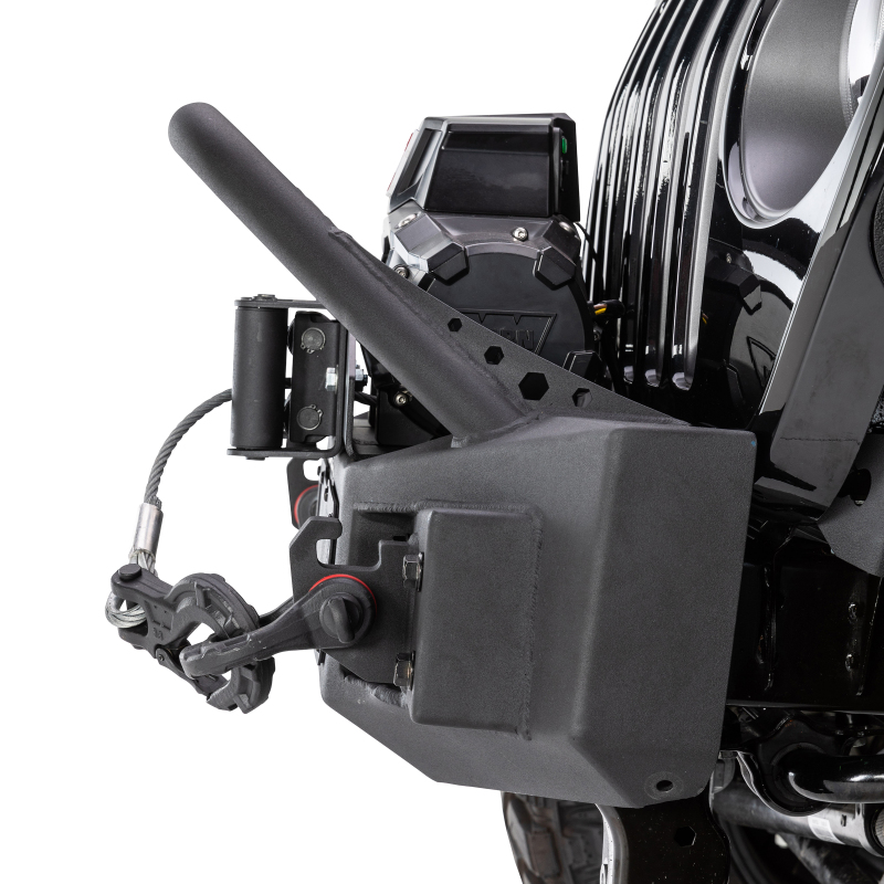 Jeep Wrangler Bumper - Front - Go Rhino - Rockline Front Stubby with Overrider - Textured Black - `07-`20